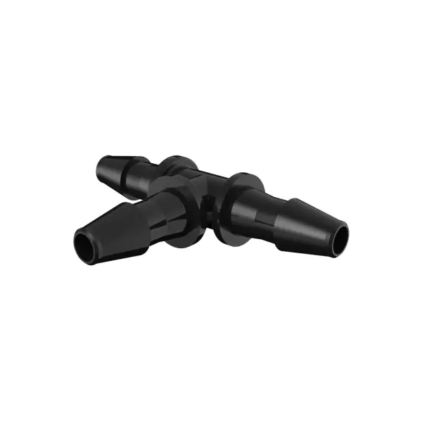 T-Verbinder mit Anschlüssen für 1/16"(1.6mm) ID Schlauch, PA schwarz, bns