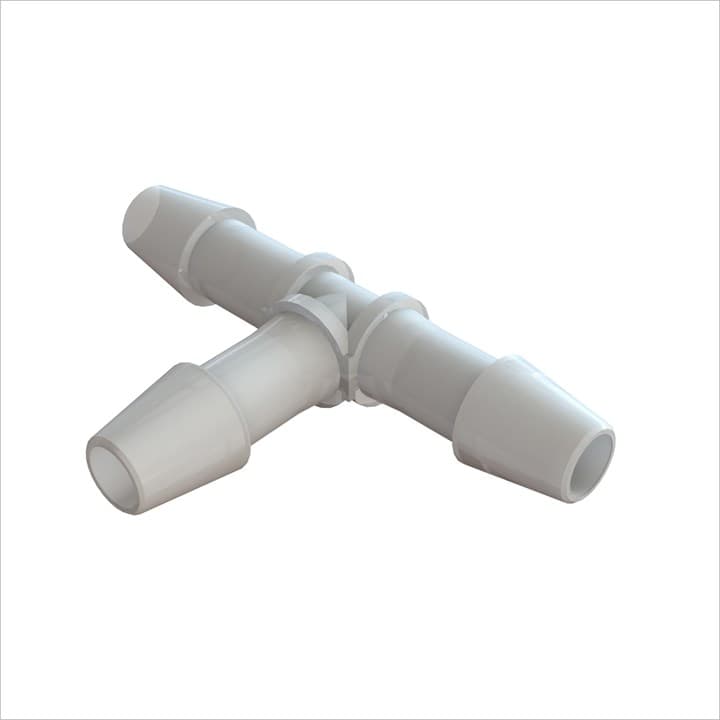 T-Verbinder mit Barbs für 1/4"(6.4mm) ID Schlauch, PA natur, bns