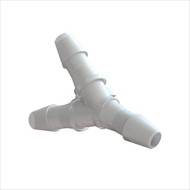 Y-Verbinder für 1/8" (3.2mm) ID Schlauch, Kynar PVDF, bns