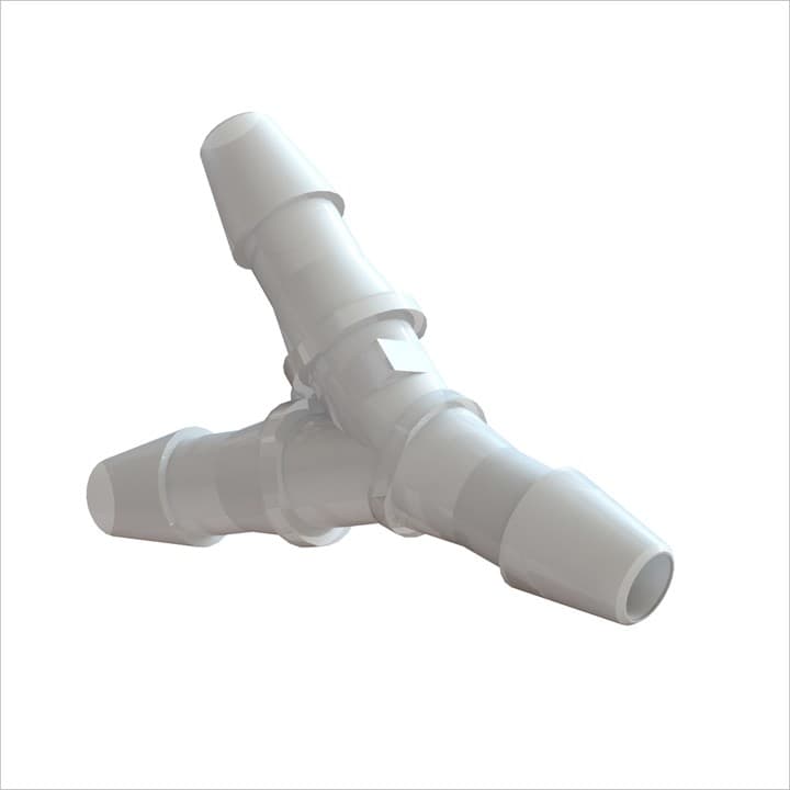 Y-Verbinder für 5/32" (4.0mm) ID Schlauch, Kynar PVDF, bns