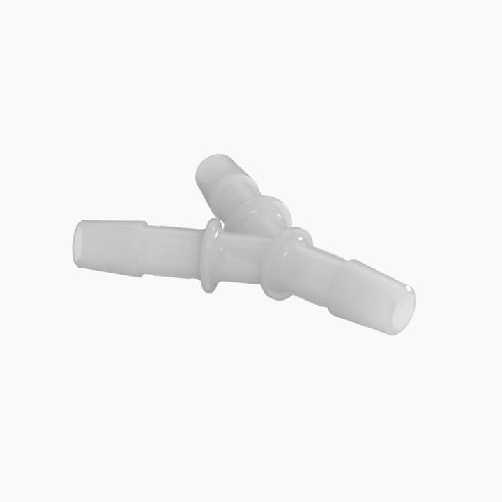 Wye 5/16" Barb in Natural Kynar 740 - QC