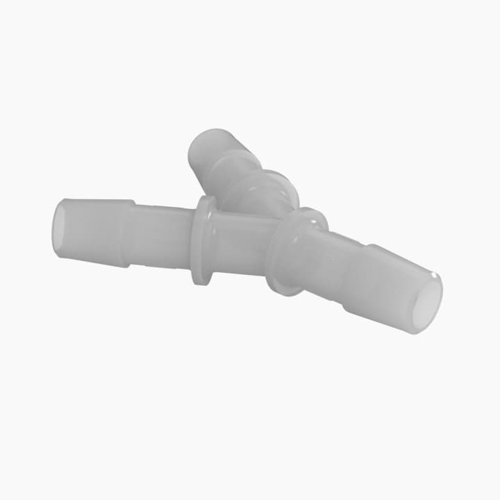 Wye 3/8" Barb in Natural Kynar 740 - QC