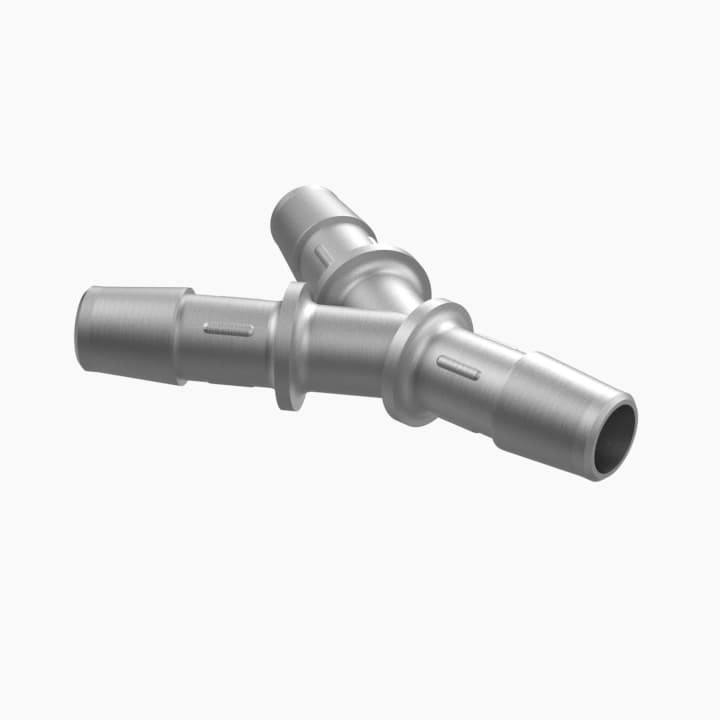 Wye 3/8" Barb in Stainless Steel
