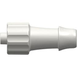 Male Luer Lock to Tube Connection 6,4mm (1/4"), Straight, PA (Polyamide), White