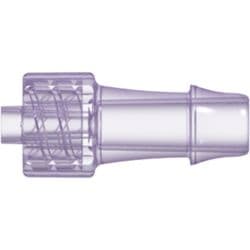 Male Luer Lock to Tube Connection 6,4mm (1/4"), Straight, PC (Polycarbonate) - Radiostable, Clear