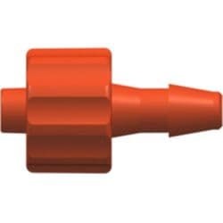 Male Luer Lock to Tube Connection 3,2mm (1/8"), Straight, PA (Polyamide), Red