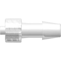 Male Luer Lock to Tube Connection 6,4mm (1/4"), Straight, PP (Polypropylene) - Animal Free, Natural