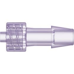 Male Luer Lock to Tube Connection 6,4mm (1/4"), Straight, PC (Polycarbonate) - Radiostable, Clear