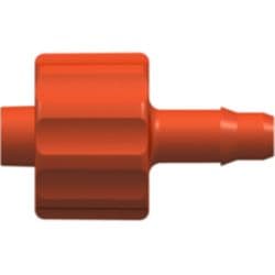 Male Luer Lock to Tube Connection 3,2mm (1/8"), Straight, PA (Polyamide), Red