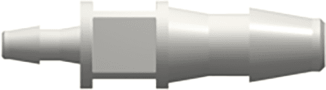 Straight Reducer, 200 Series Barb 3,2mm (1/8") ID to 200 Series Barb 1,6mm (1/16") ID, PA (Polyamide) White