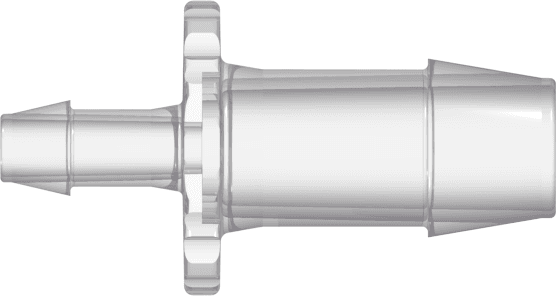 Gerades Reduzierstück, 600 Series Schlauchtülle 12,7mm (1/2") ID zu 600 Series Schlauchtülle 6,4mm (1/4") ID, Kynar PVDF Natur