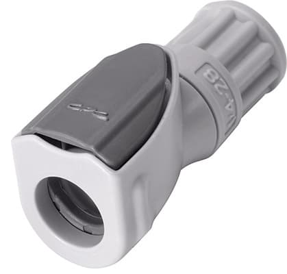 Straight, Thumb Latch - NS1 Non-Spill Series Female to UNF 1/4"-28, PP (Polypropylene) - Glass Filled Grey,