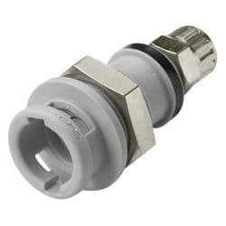 Female Quarter Turn - NS212 Non-Spill Series to  6,4mm (1/4") Tube Connection PTF (Push to Fit), Panel Mount, PP (Polypropylene) - Glass Filled, Shut-Off