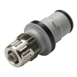 Male Quarter Turn - NS212 Non-Spill Series to  6,4mm (1/4") Tube Connection PTF (Push to Fit), Straight, PP (Polypropylene) - Glass Filled, Shut-Off