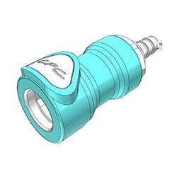 Female Thumb Latch - NS4 Non-Spill Series to  6,4mm (1/4") Tube Connection, Straight, ABS (Acrylonitrile butadiene styrene), Shut-Off