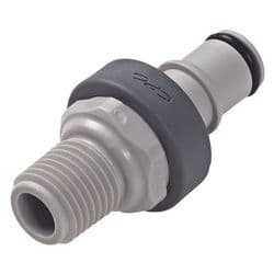 Male Thumb Latch - NS4 Non-Spill Series to  1/4" Male NPT Thread, Straight, PP (Polypropylene) - Glass Filled, Shut-Off