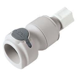 Female Thumb Latch - NSH Non-Spill Series to  12,7mm (1/2") Tube Connection PTF (Push to Fit), Straight, PP (Polypropylene) - Glass Filled, Shut-Off