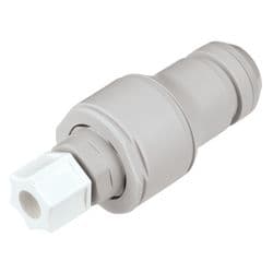 Male Thumb Latch - NSH Non-Spill Series to  9,5mm (3/8") Tube Connection PTF (Push to Fit), Straight, PP (Polypropylene) - Glass Filled, Shut-Off