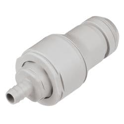 Male Thumb Latch - NSH Non-Spill Series to  9,5mm (3/8") Tube Connection, Straight, PP (Polypropylene) - Glass Filled, Shut-Off