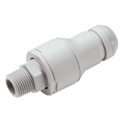 Male Thumb Latch - NSH Non-Spill Series to  1/2" Male NPT Thread, Straight, PP (Polypropylene) - Glass Filled, Shut-Off