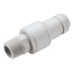 Male Thumb Latch - NSH Non-Spill Series to  3/4" Male NPT Thread, Straight, PP (Polypropylene) - Glass Filled, Shut-Off