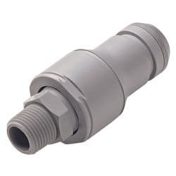 Male Thumb Latch - NSH Non-Spill Series to  3/8" Male NPT Thread, Straight, PP (Polypropylene) - Glass Filled, Shut-Off