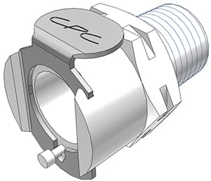 Straight, Thumb Latch - PLC/LC Series Female to BSPT 1/4", Acetal White, 1/4" Flow, Metal Latch