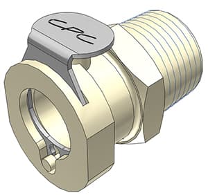 PLC Weibliche Schnellverschlusskupplung, offen, 3/8" NPT Gewinde, PP beige, bns (Bulk, unsteril)