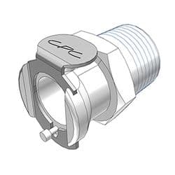 Female Thumb Latch - PLC/LC Series to  3/8" Male BSPP Thread, Straight, Acetal, Open-Flow