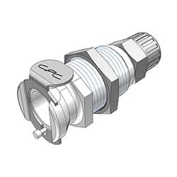 Female Thumb Latch - PLC/LC Series to  9,5mm (3/8") Tube Connection PTF (Push to Fit), Panel Mount, Acetal, Open-Flow