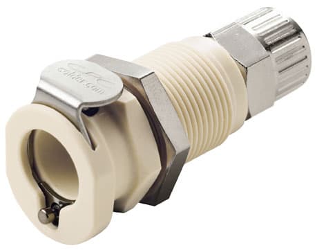 PLC Weibliche Gehäusedurchführung offen, PTF für 3/8"(9,5mm) AD Schlauch, PP beige, bns (Bulk, unsteril)