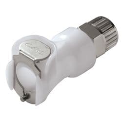 Female Thumb Latch - PLC/LC Series to  9,5mm (3/8") Tube Connection PTF (Push to Fit), Straight, Acetal, Open-Flow