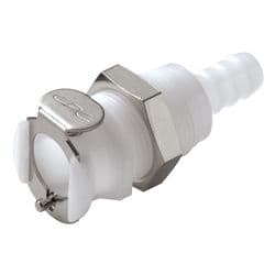 Female Thumb Latch - PLC/LC Series to  8,0mm (5/16") Tube Connection, Panel Mount, Acetal, Open-Flow