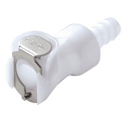 Female Thumb Latch - PLC/LC Series to  8,0mm (5/16") Tube Connection, Straight, Acetal, Open-Flow