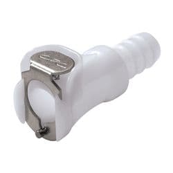 Female Thumb Latch - PLC/LC Series to  9,5mm (3/8") Tube Connection, Straight, Acetal, Open-Flow