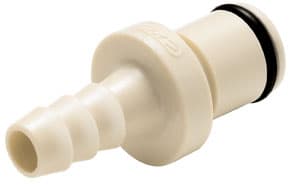 PLC Männliche Schnellverschlusskupplung, offen, Barb für 1/4"(6,4mm) ID Schlauch, PP beige, bns (Bulk, unsteril)
