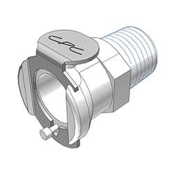 Female Thumb Latch - PLC/LC Series to  1/4" Male NPT Thread, Straight, Acetal, Shut-Off