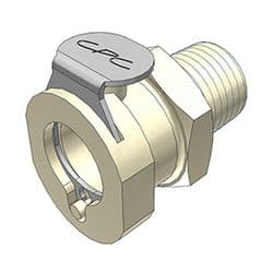 Female Thumb Latch - PLC/LC Series to  1/4" Male NPT Thread, Straight, PP (Polypropylene), Shut-Off