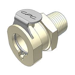 Female Thumb Latch - PLC/LC Series to  1/4" Male BSPP Thread, Straight, PP (Polypropylene), Shut-Off