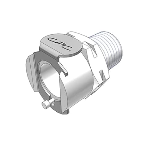 Straight, Thumb Latch - PLC/LC Series Female to BSPT 1/4", Acetal White, 1/4" Flow, Metal Latch
