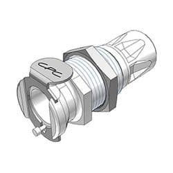 Female Thumb Latch - PLC/LC Series to  6,4mm (1/4") John Guest Tube Connection PTF (Push to Fit), Panel Mount, Acetal, Shut-Off