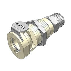 Female Thumb Latch - PLC/LC Series to  9,5mm (3/8") Tube Connection PTF (Push to Fit), Panel Mount, PP (Polypropylene), Shut-Off