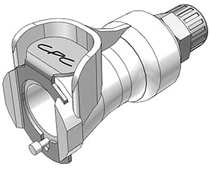 PLC Weibliche Schnellverschlusskupplung, mit Ventil, PTF für 1/4"(6,4mm) AD Schlauch, Acetal weiß, bns (Bulk, unsteril)