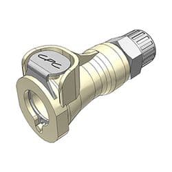 Female Thumb Latch - PLC/LC Series to  9,5mm (3/8") Tube Connection PTF (Push to Fit), Straight, PP (Polypropylene), Shut-Off