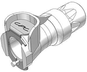 PLC Weibliche Schnellverschlusskupplung, mit Ventil, Push-In für 1/4"(6,4mm) AD Schlauch, Acetal weiß, bns (Bulk, unsteril)