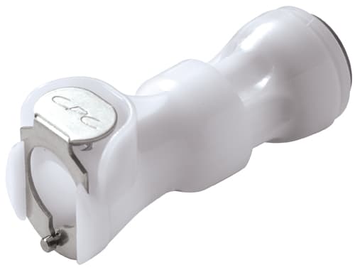 PLC Weibliche Schnellverschlusskupplung, Push-In für 3/8"(9,5mm) AD Tube, Schlauch, Acetal weiß, bns (Bulk, unsteril)