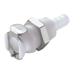 Female Thumb Latch - PLC/LC Series to  8,0mm (5/16") Tube Connection, Panel Mount, Acetal, Shut-Off