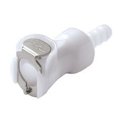 Female Thumb Latch - PLC/LC Series to  6,4mm (1/4") Tube Connection, Straight, Acetal, Shut-Off