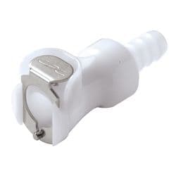 Female Thumb Latch - PLC/LC Series to  8,0mm (5/16") Tube Connection, Straight, Acetal, Shut-Off