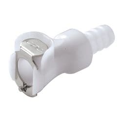 Female Thumb Latch - PLC/LC Series to  9,5mm (3/8") Tube Connection, Straight, Acetal, Shut-Off